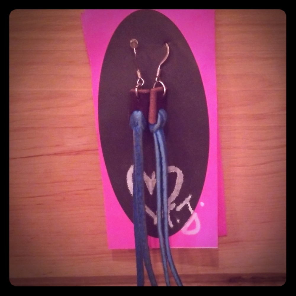 Handmade leather earrings